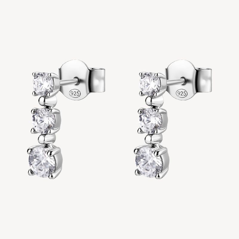 Orecchini FANCY in argento 925/1000 rodiato, e cubic zirconia white