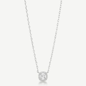 Collana FANCY in argento 925/1000 rodiato, e cubic zirconia white