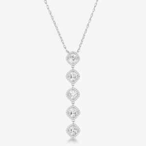 Collana FANCY in argento 925/1000 rodiato, e cubic zirconia white