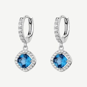 Orecchini FANCY in argento 925/1000 rodiato, e cubic zirconia sapphire