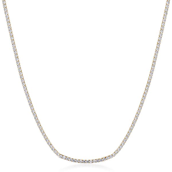 Collana DESIDERI in acciaio 316L, finitura pvd colore oro, cubic zirconia bianchi