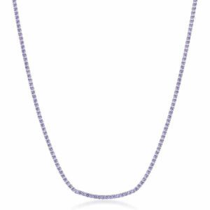 Collana DESIDERI in acciaio 316L, cubic zirconia violet