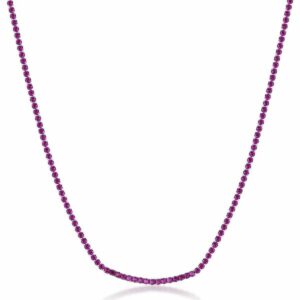 Collana DESIDERI in acciaio 316L, cubic zirconia ruby