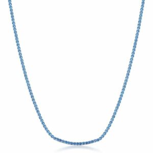 Collana DESIDERI in acciaio 316L, cubic zirconia light sapphire