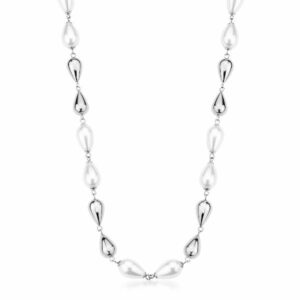 Collana PERFECT in acciaio 316L, con perle di conchiglia