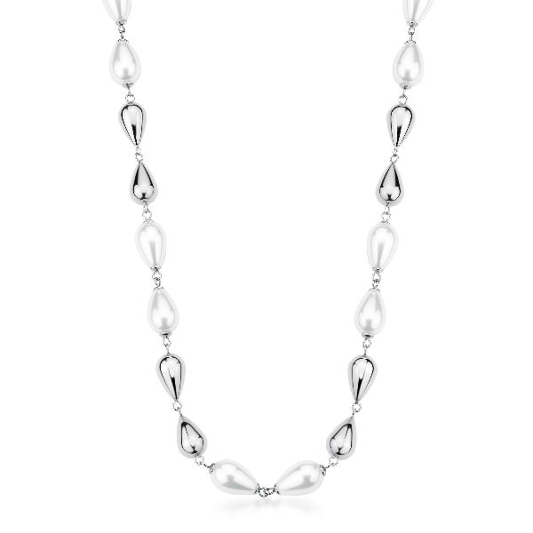 Collana PERFECT in acciaio 316L, con perle di conchiglia