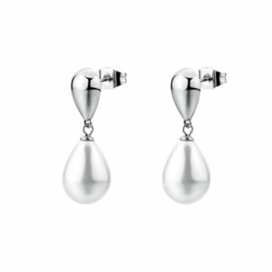Orecchini pendenti PERFECT in acciaio 316L, con perle di conchiglia