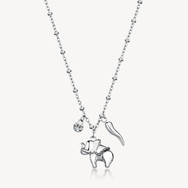Collana CHAKRA in acciaio 316L, con pendenti elefa