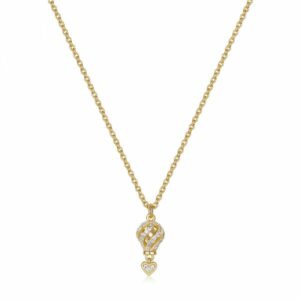 Collana ARIA in argento 925/1000, galvanica oro giallo con pendente a forma di mongolfiera e cubic zirconia white