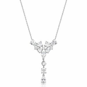 Collana DREAMING in acciaio 316L, con cubic zirconia round, cushion e pear