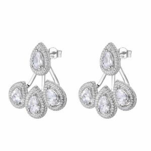 Orecchini pendenti ANNA argento 925/1000, e cubic zirconia bianchi