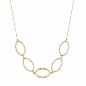 Collana SOFIA argento 925/1000  galvanica oro giallo, cubic zirconia white