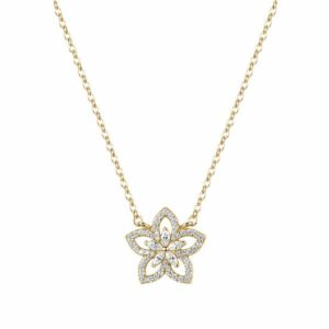 Collana girocollo Gaia in argento 925 placcato oro giallo con cristalli