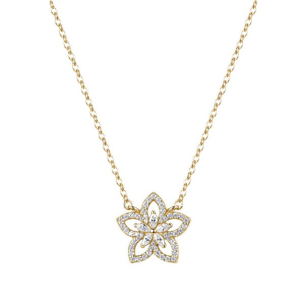 Collana girocollo Gaia in argento 925 placcato oro giallo con cristalli