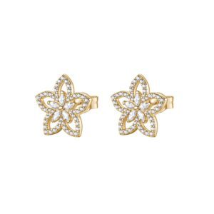 Orecchini Gaia in argento 925 placcato oro giallo con cristalli