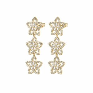 Orecchini Gaia in argento 925 placcato oro giallo con cristalli