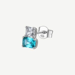 Orecchino lobo FANCY in argento 925/1000 rodiato e