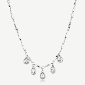 Collana SYMPHONIA in acciaio 316L e cristalli a go