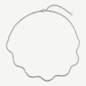 Collana girocollo in acciaio 316L e cubic zirconia.