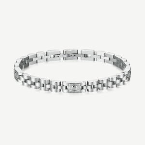 Bracciale in acciaio 316L con elementi a vite.