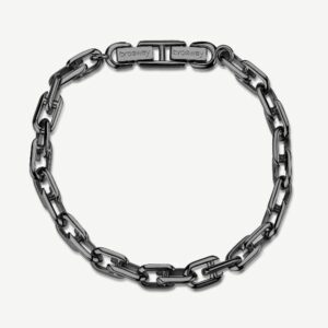 Bracciale catena in acciaio 316L e finitura pvd colore rutenio.