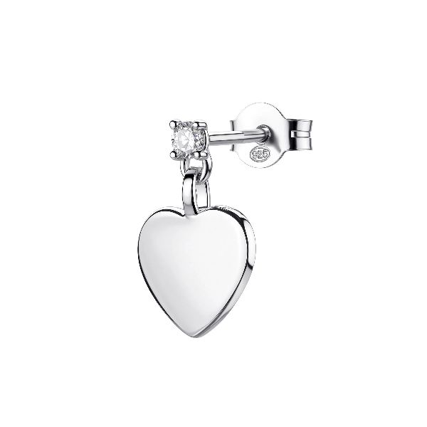 Mono orecchino lobo cuore Allegra - Argento
