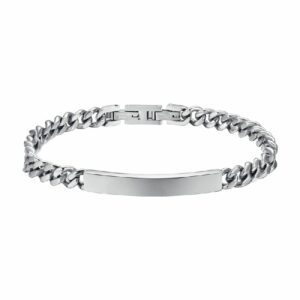 BRACCIALE UOMO IN ACCIAIO CON PIASTRA SILVER