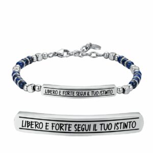 BRACCIALE UOMO IN ACCIAIO LIBERO E FORTE SEGUI IL TUO ISTINTO