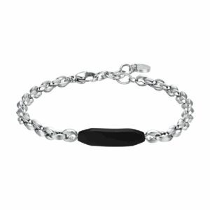 BRACCIALE UOMO IN ACCIAIO CON ELEMENTO IP NERO