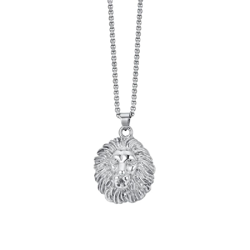 COLLANA UOMO IN ACCIAIO TESTA DI LEONE