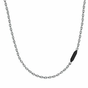 COLLANA UOMO IN ACCIAIO CON ELEMENTO IP NERO