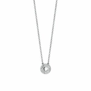 COLLANA DONNA IN ACCIAIO ELEMENTO CRISTALLO BIANCO E CRISTALLI BIANCHI