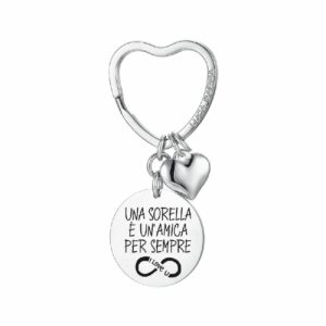 PORTACHIAVI DONNA IN ACCIAIO UNA SORELLA E' UN'AMICA PER SEMPRE