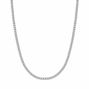 COLLANA TENNIS UOMO IN ACCIAIO CON CRISTALLI BIANCHI