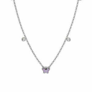 COLLANA BAMBINA IN ACCIAIO SMALTO VIOLA