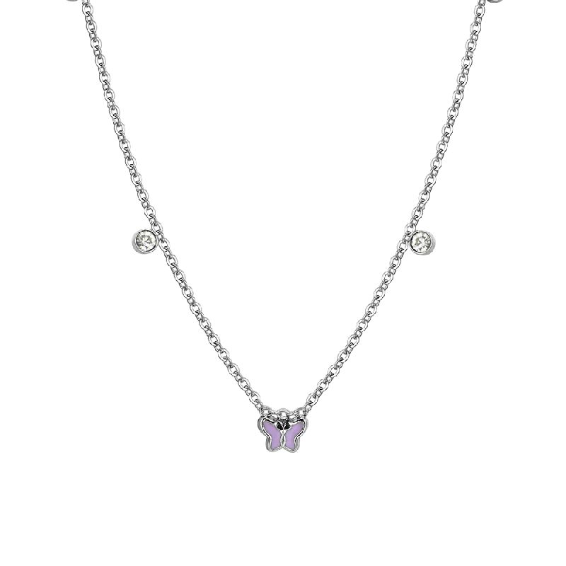 COLLANA BAMBINA IN ACCIAIO SMALTO VIOLA