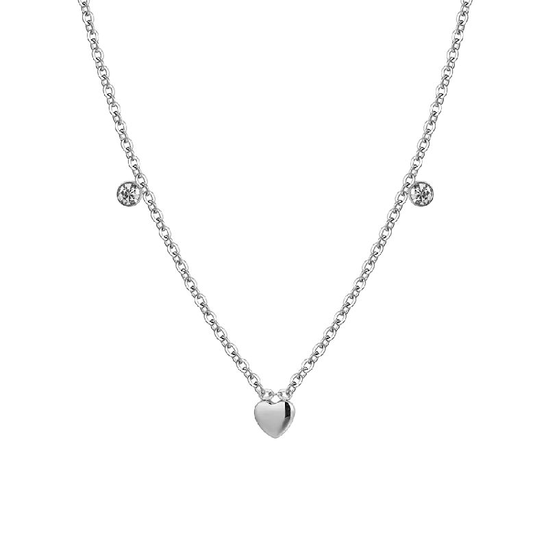 COLLANA BAMBINA IN ACCIAIO CUORI E CRISTALLI