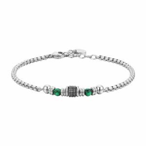 BRACCIALE UOMO IN ACCIAIO MALACHITE VERDE