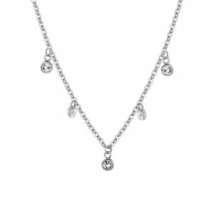 COLLANA DONNA IN ACCIAIO CRISTALLI BIANCHI