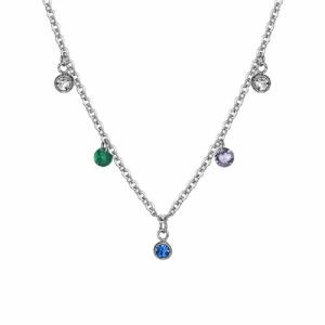 COLLANA DONNA IN ACCIAIO CRISTALLI MULTICOLOR