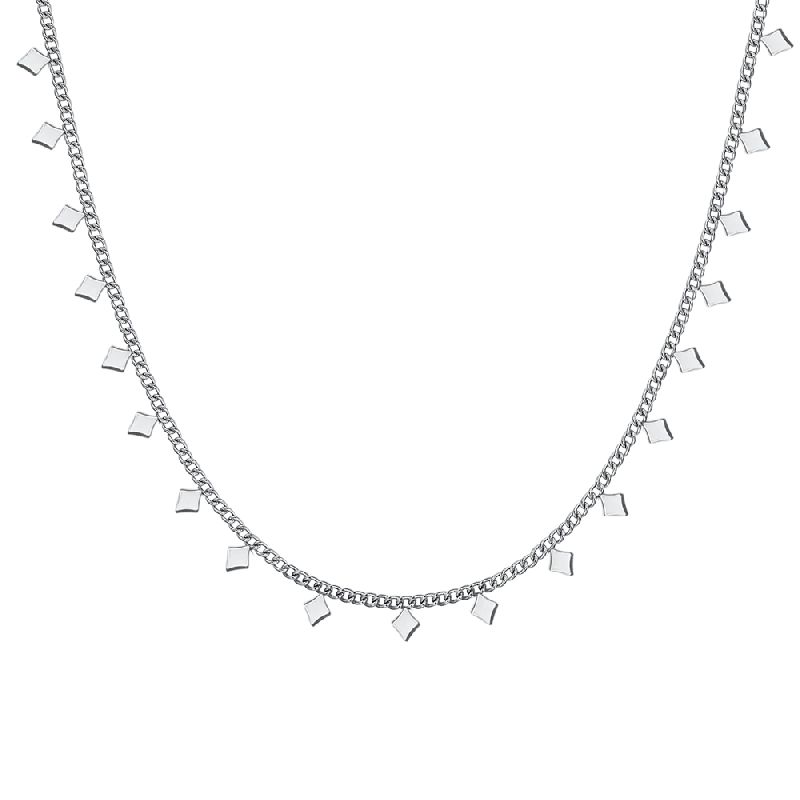 COLLANA DONNA IN ACCIAIO CON ROMBI