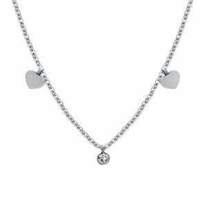 COLLANA DONNA IN ACCIAIO CUORI E CRISTALLI