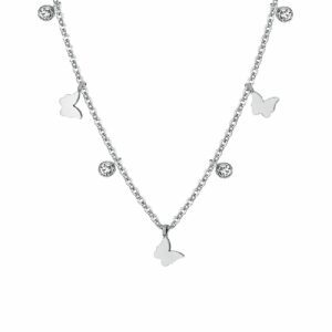 COLLANA DONNA IN ACCIAIO FARFALLE E CRISTALLI