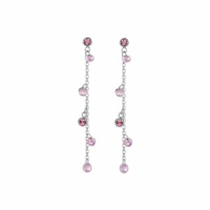 ORECCHINI DONNA IN ACCIAIO CRISTALLI ROSA