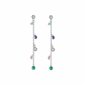 ORECCHINI DONNA IN ACCIAIO CRISTALLI MULTICOLOR