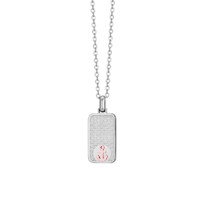 COLLANA UOMO IN ACCIAIO CON ANCORA IP ROSE