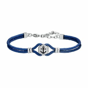 BRACCIALE UOMO IN CORDA BLU E ANCORA