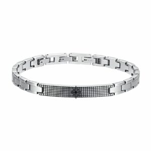 BRACCIALE UOMO IN ACCIAIO ROSA DEI VENTI IP NERO