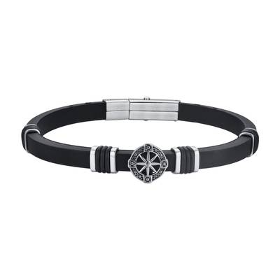BRACCIALE uomo in silicone rosa dei venti