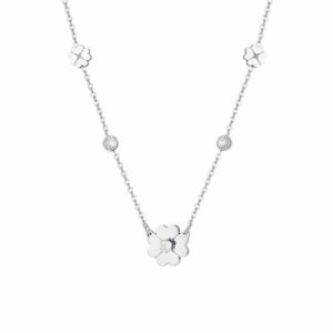 COLLANA DONNA IN ACCIAIO QUADRIFOGLI E ZIRCONI